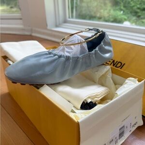 Fendi Light Blue Ballet Flats